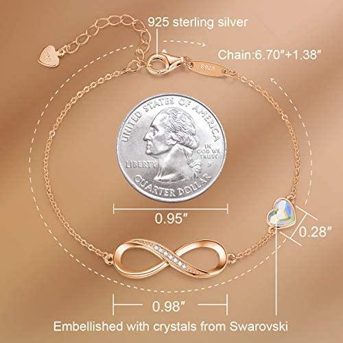 Infinity Pure Silver Heart Bracelets - Gold Nation Store