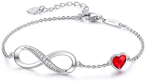 Infinity Pure Silver Heart Bracelets - Gold Nation Store