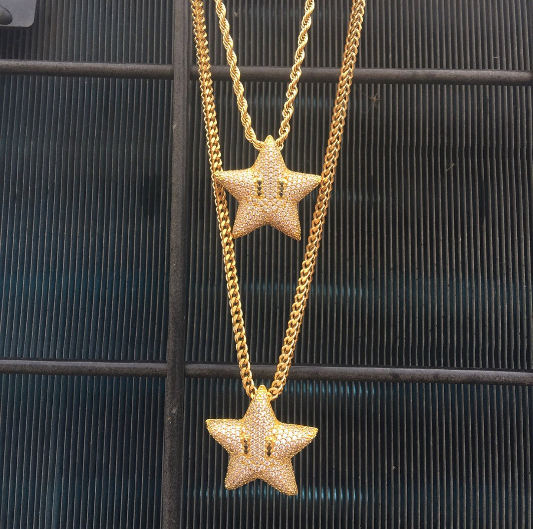 Mario Bros Super Alike Star Pendants - Gold Nation Store