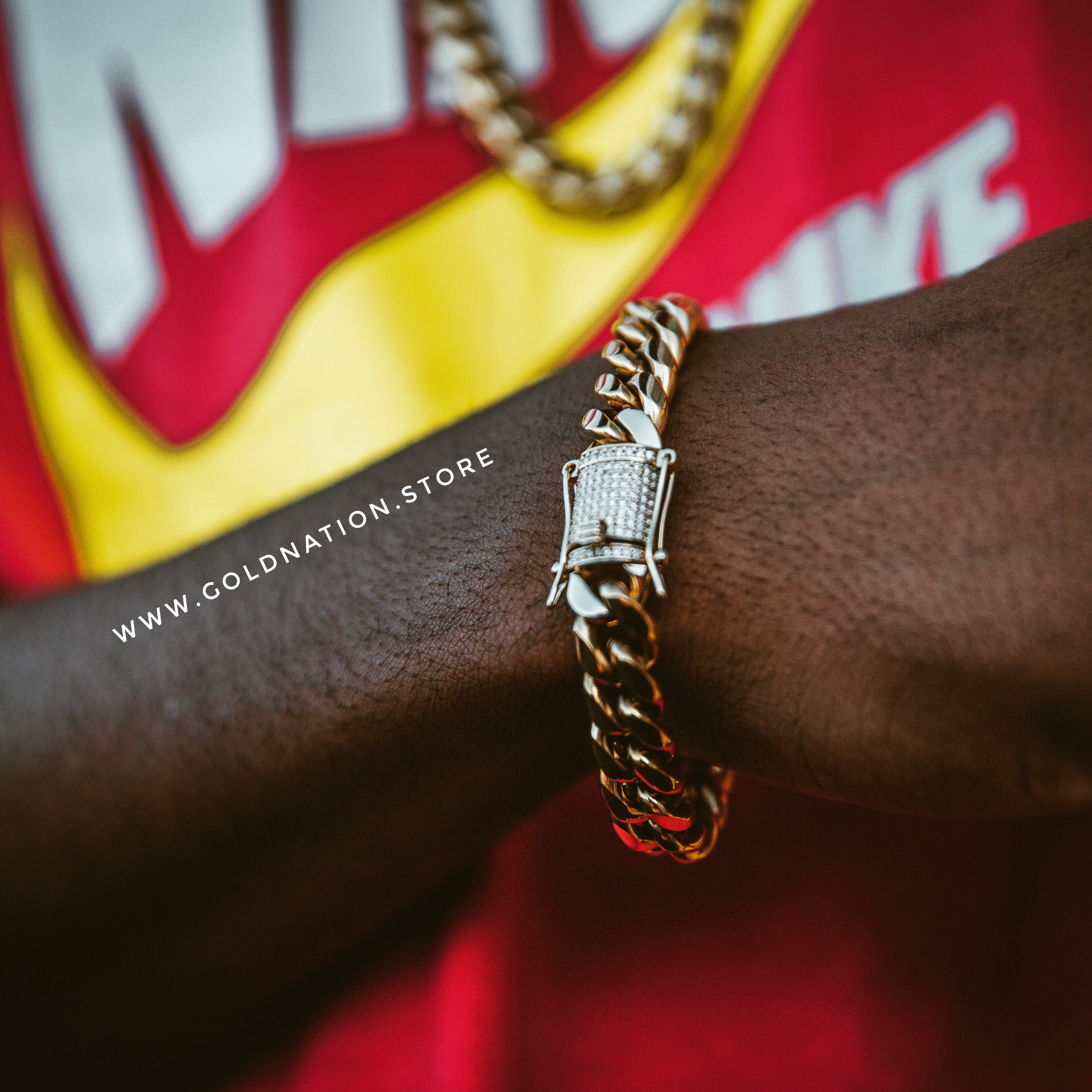 12mm Miami Cuban Bracelet Diamond Lock - Gold Nation Store