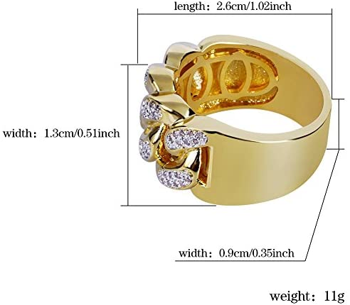 Miami Cuban CZ Stones Rhodium Rings - Gold Nation Store