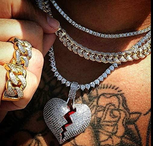 Miami Cuban CZ Stones Rhodium Rings - Gold Nation Store