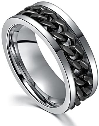 Rainbow Spinner Cuban Link Rings - Gold Nation Store