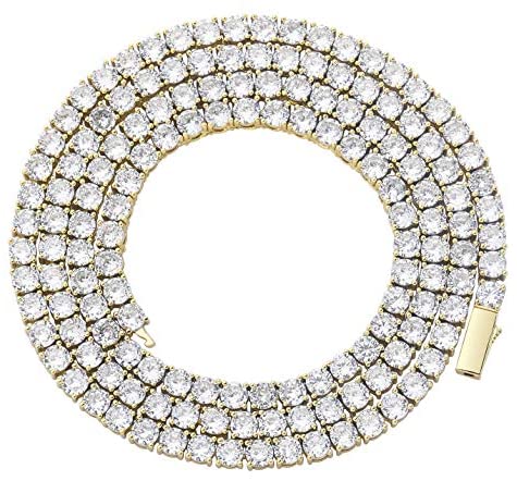 3mm - 6mm Tennis Chain Necklaces - Gold/Rose Gold/Rhodium - Gold Nation Store