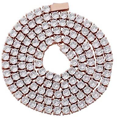 3mm - 6mm Tennis Chain Necklaces - Gold/Rose Gold/Rhodium - Gold Nation Store