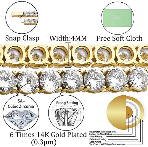 3mm - 6mm Tennis Chain Necklaces - Gold/Rose Gold/Rhodium - Gold Nation Store