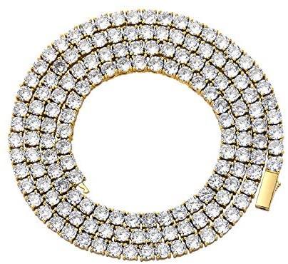 3mm - 6mm Tennis Chain Necklaces - Gold/Rose Gold/Rhodium - Gold Nation Store