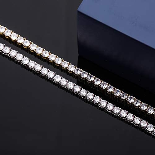 3mm - 6mm Tennis Chain Necklaces - Gold/Rose Gold/Rhodium - Gold Nation Store
